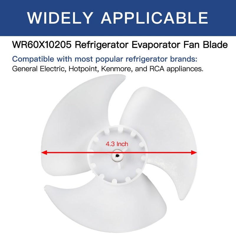 Reyhoar Upgraded WR60X10205 Refrigerator Evaporator Fan Blade, Replacement Part for GE/Hotpoint Refrigerators - Image 2